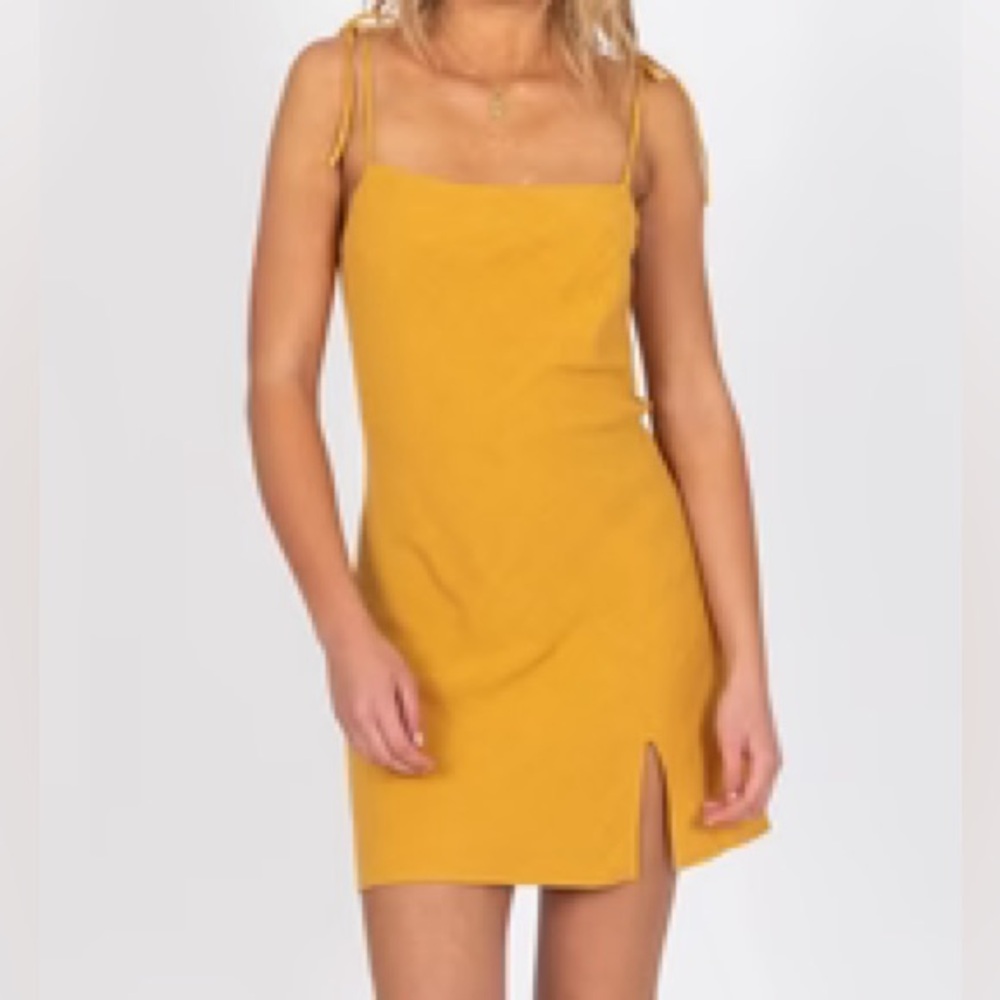 Princess polly mustard mini dress size 6